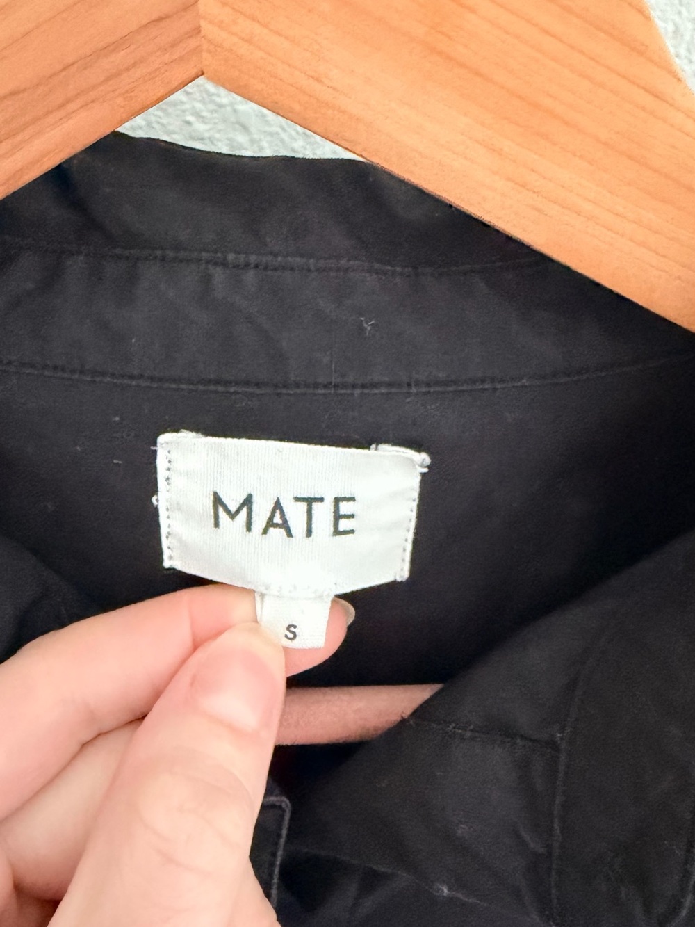Mate The Label Organic Poplin Long Sleeve Button Down Jet Black - Picture 4 of 6